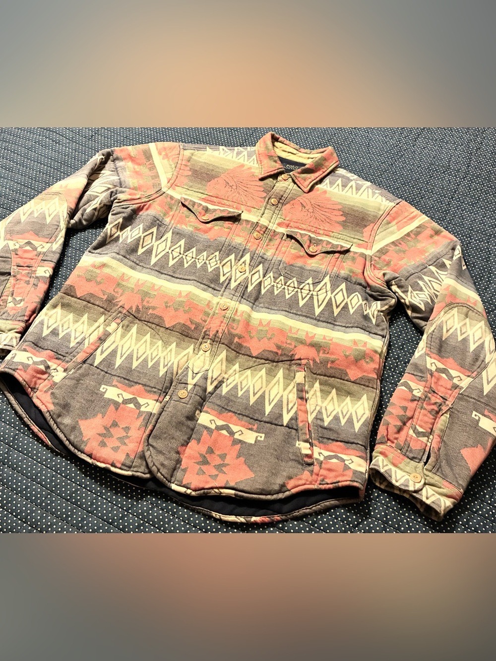 š„š„RAREš„š„POLO RALPH LAUREN LINED QUILTED WESTERN SHIRT/ JACKET- MENāS SIZE LARGE - Picture 6 of 13